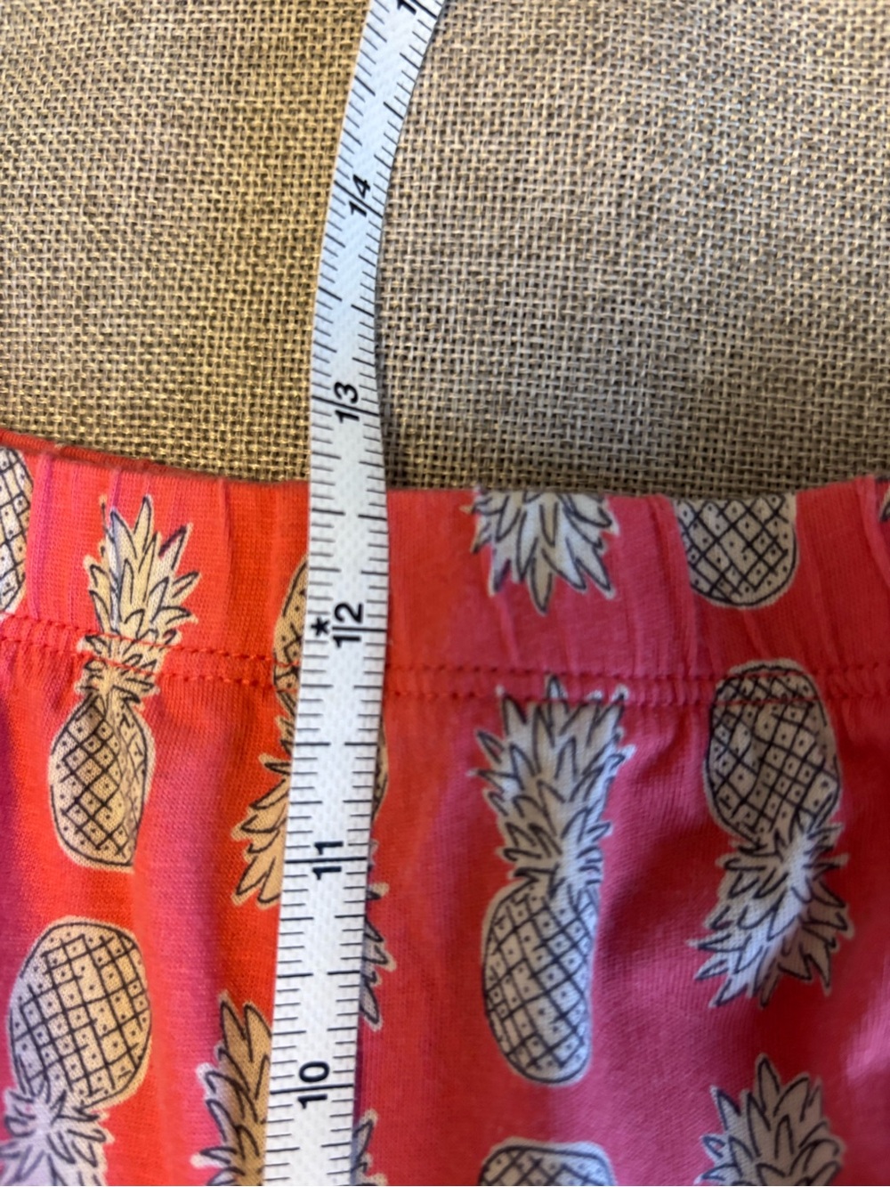 ANTHROPOLOGIE Pineapple Print white and Coral Pyjamas, Sz M. - Picture 10 of 12